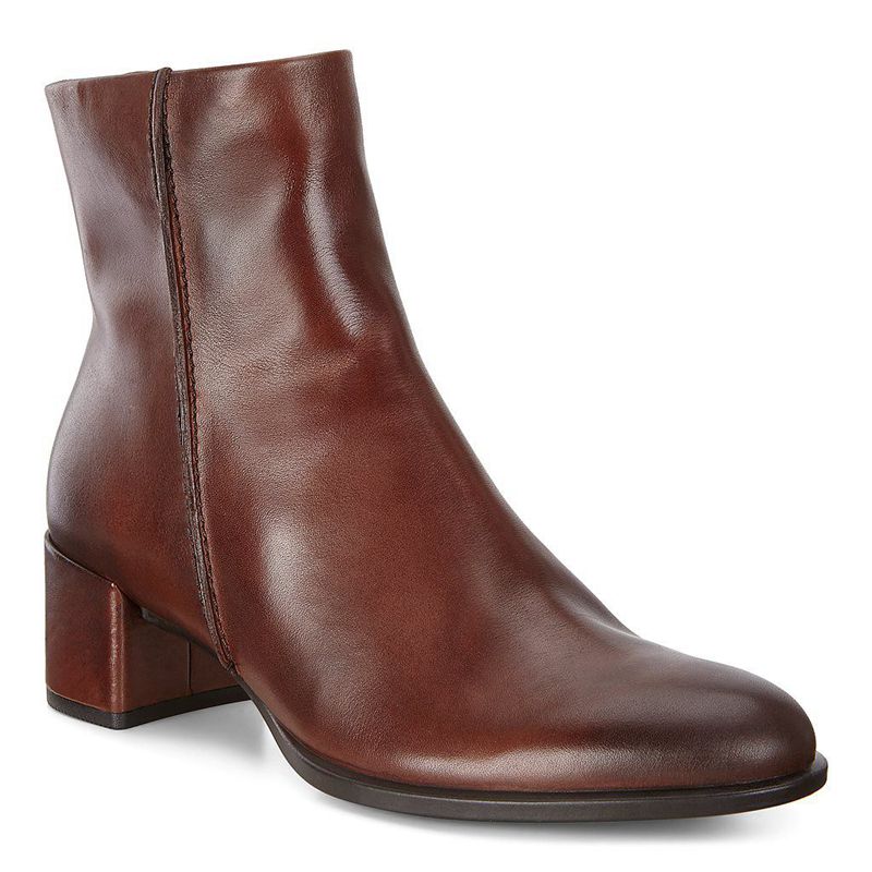 Women Boots Ecco Shape 35 Block - Heels Brown - India CZLQRJ273